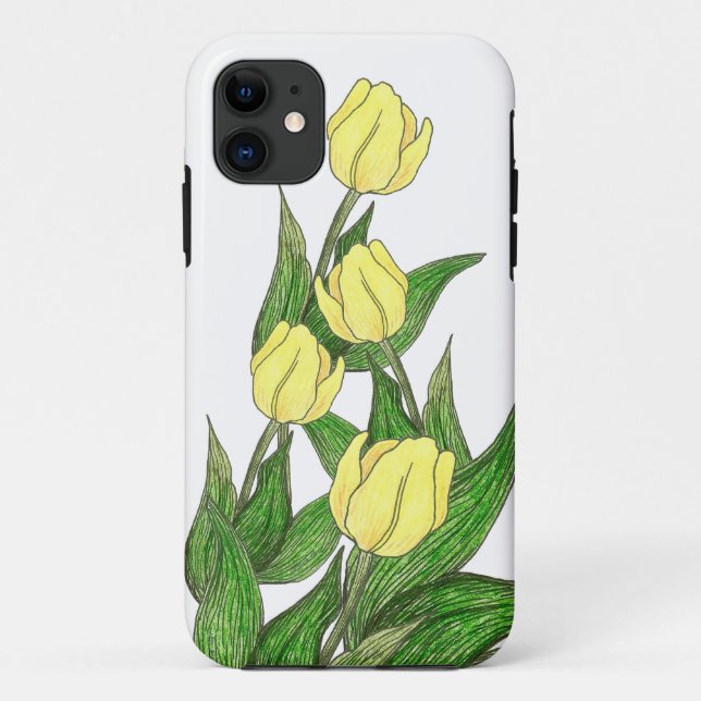 Coque iphone à tulipe jaune (Dos)