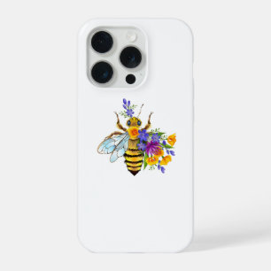 Abeille à fleurs avec plantes sauvages