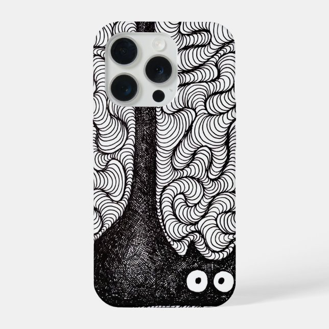 Coque iPhone Abstract Black and White Doodle Art (Verso)