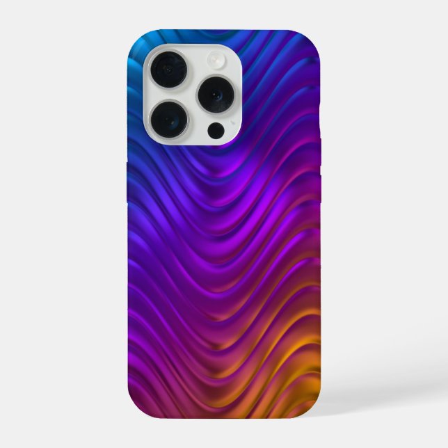 Coque iPhone Abstract Digital Waves Acid Psychedelic Design (Verso)
