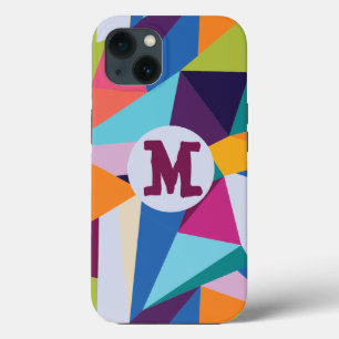 Coque iphone Abstrait coloré avec initial