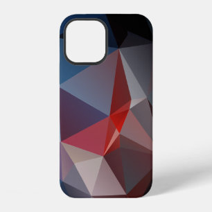 Coque iPhone 12 Abstrait de pyramide de bleus et de rouges