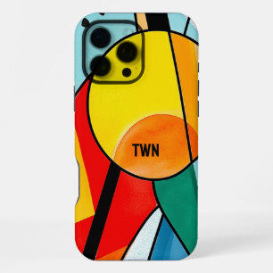 Coque iPhone 16 Pro Max Abstrait Géométrique Moderne Couleurs Vives