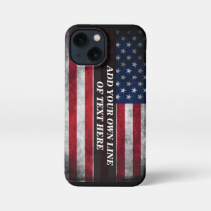 Etui iPhone 13 Mini Add your text on American flag 