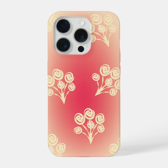 Coque iPhone Aesthetic gradient with flowers (Verso)