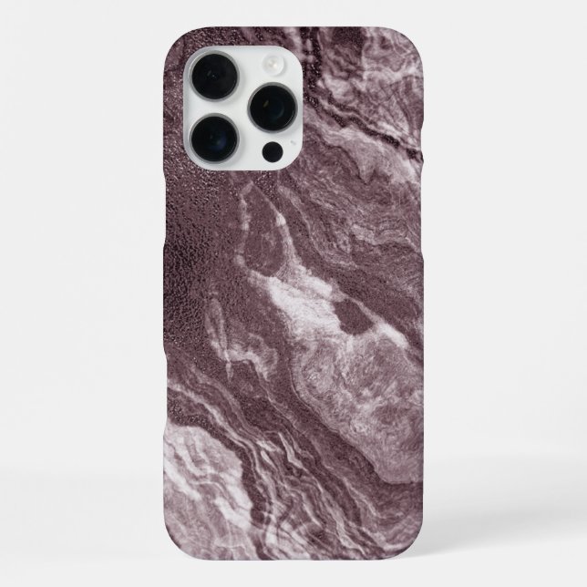 Coque iPhone Agate de mauve cristallisée | Marbre rose Rose pou (Verso)