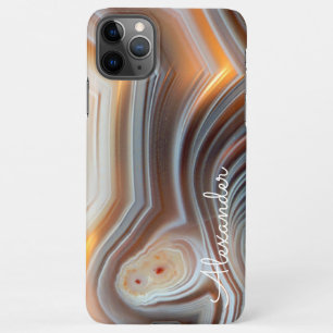 Coque iPhone 11Pro Max Agate personnalisé Nom manuscrit tendance moderne