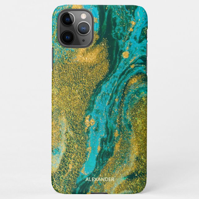 Coque iPhone Agate personnalisé Nom manuscrit tendance moderne (Dos)