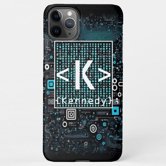 Coque iPhone Ai - Technologie - Monogramme de codage - Lettre K (Dos)