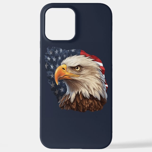 Coque iPhone Aigle à drapeau américain (Verso)