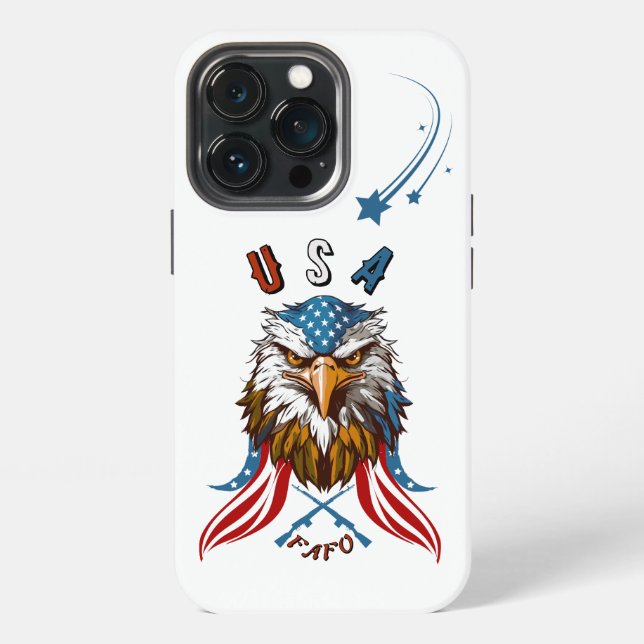 Coque iPhone Aigle patriotique USA FAFO (Dos)