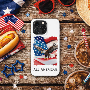 Etui iPhone 13 Pro Aigle royal & drapeau américain pour le 4 juillet