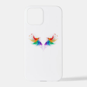 Coque iPhone 12 Pro Ailes fluffy arc-en-ciel