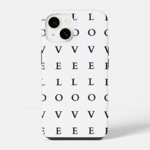 Coque Pour iPhone 14 Aimer le texte noir et blanc
