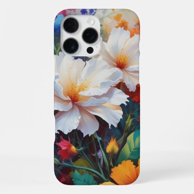 Coque iPhone Ajouter un cadeau Pop of Color : Floral vibrant po (Verso)