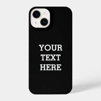 Coque Pour iPhone 14 Ajouter votre propre texte personnalisé ici noir e