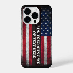 Coque Pour iPhone 14 Plus Ajouter votre texte sur le drapeau américain