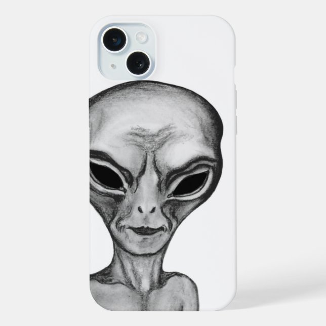 Coque iPhone Alien gris, je veux croire (Verso)