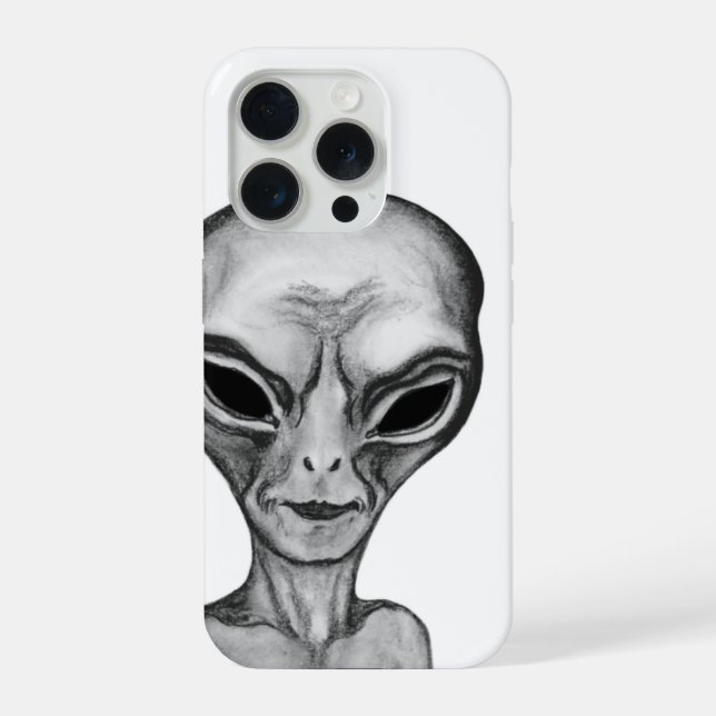 Coque iPhone Alien gris, je veux croire (Verso)
