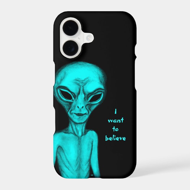 Coque iPhone Alien, je veux croire (Verso)