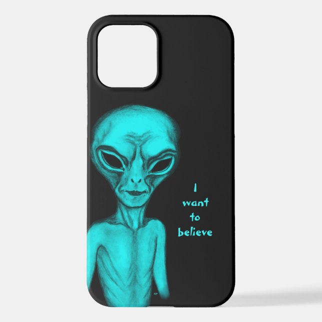 Coque iPhone Alien, je veux croire (Verso)