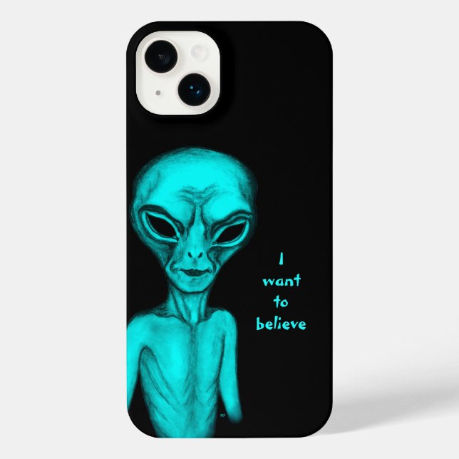 Coque iPhone Alien, je veux croire (Verso)