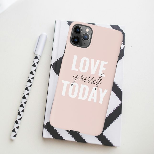 Coque iPhone Amour Positif Vous-Même Aujourd'Hui Citation Paste (Créateur téléchargé)
