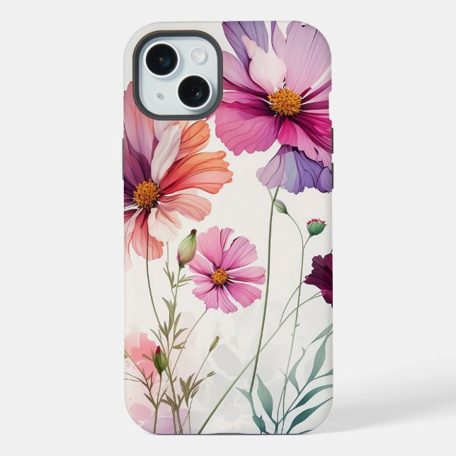 Coque iPhone Amusants Beau Cosmos Jardin Fleurs Floral (Verso)