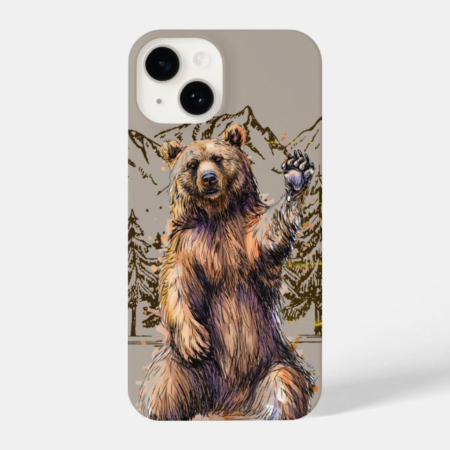Coque iPhone Amusants Grizzly Ours Faune Nature Animal Art (Verso)