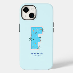 Coque Pour iPhone 14 Amusement dans la piscine en forme de F du Soleil