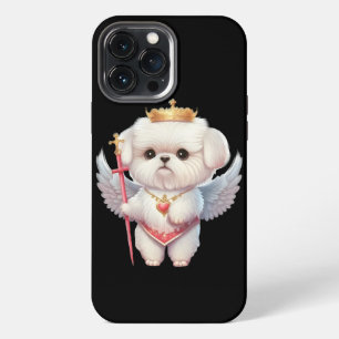 Etui iPhone 13 Pro Max Angel Maltese Chiot, Maltes amoureux de les chiens