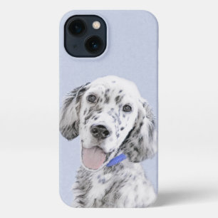 Etui iPhone 13 Anglais Setter Blue Belton Peinture Chien Art