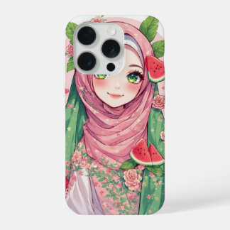 Anime Girl with Watermelon - Floral iPhone 15 Coqu