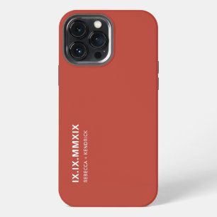 Etui iPhone 13 Pro Max Anniversaire des chiffres romains date jumelée