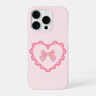 Coque iPhone 16 Pro Appareil téléphonique esthétique Pretty Pink Bow H