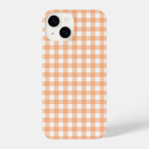 Coque Pour iPhone 14 Apricot Orange En vichy