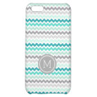 Aqua Gray Chevron Monogramme iPhone 5c