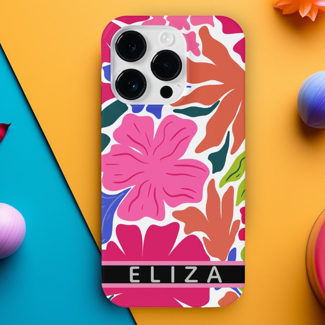 Coque iPhone Aquarelle abstrait floral personnalisé Téléphone C (Créateur téléchargé)