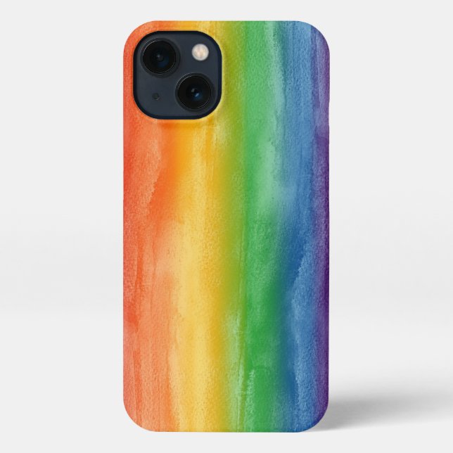 Coque iPhone Aquarelle arc-en-ciel (Verso)