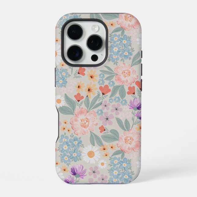Coque iPhone Aquarelle Boho Rose Floral (Verso)