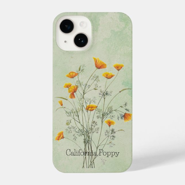 Coque iPhone Aquarelle Californie Poppy Wild Garden Flower (Verso)
