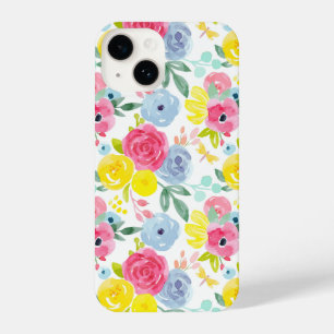 Coque Pour iPhone 14 Aquarelle colorée brillante Motif floral