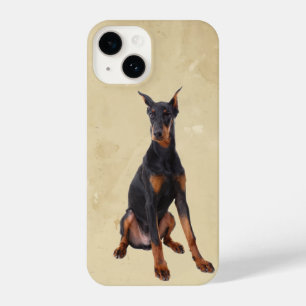 Coque Pour iPhone 14 Aquarelle Doberman Pincher chien animal animal ani
