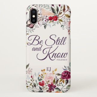 Coque iPhone X Aquarelle Florale Be Psalm Monogramme