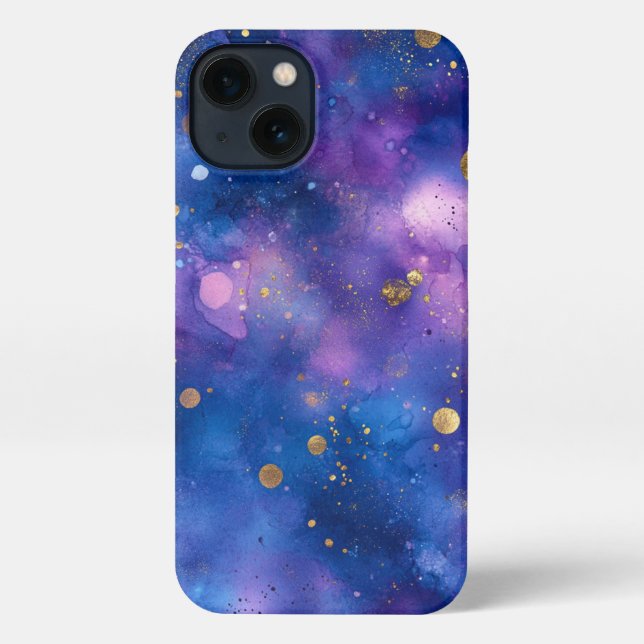 Coque iPhone Aquarelle joli bleu élégant (Verso)