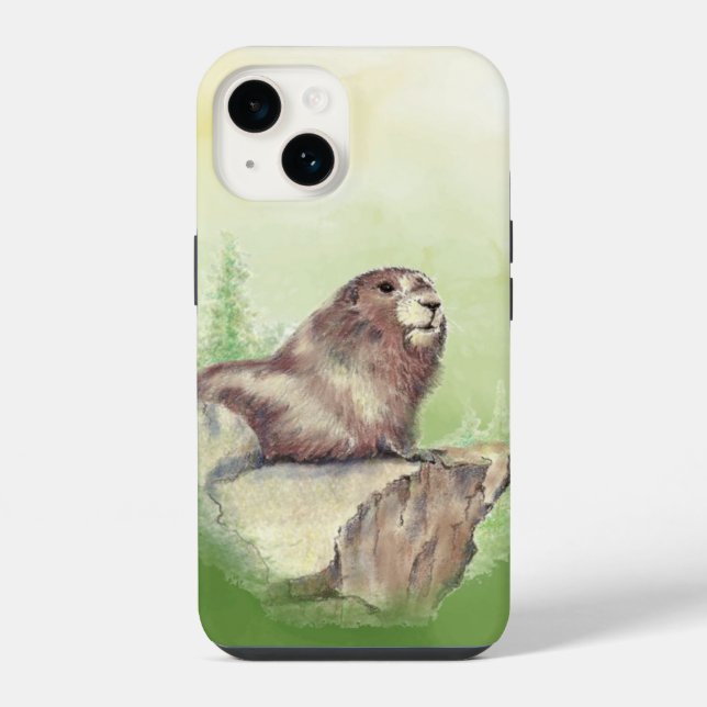 Coque iPhone Aquarelle Marmotte Marmotte Marmotte Marmotte Marm (Verso)