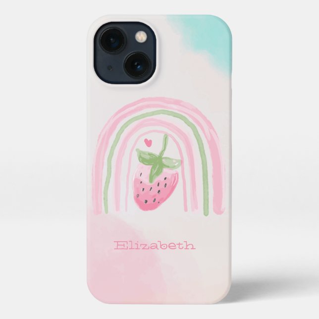 Coque iPhone Aquarelle Rainbow Strawberry HP Ordinateur portabl (Verso)