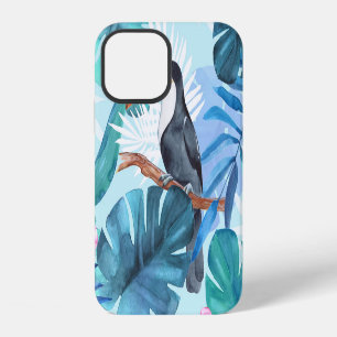 Coque iPhone 12 Aquarelle Toucans : Tropical Seamless