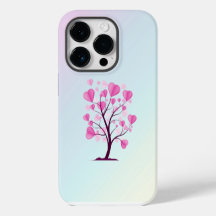 Arbre d'amour Arbre de coeur Pastel rose Aquarelle