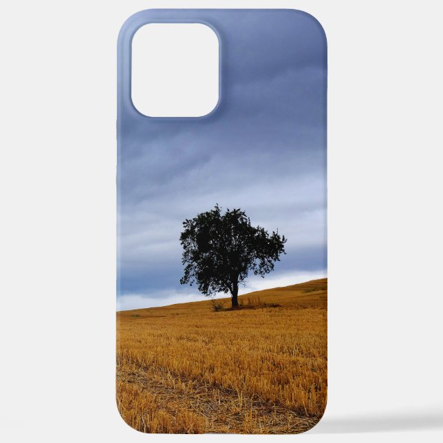 Coque iPhone Arbre dans un champ de blé (Verso)